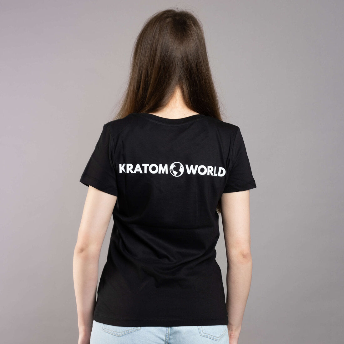kratom world tshirt damen kratom green white red black schwarz kaufen kratom pulver t-shirt back