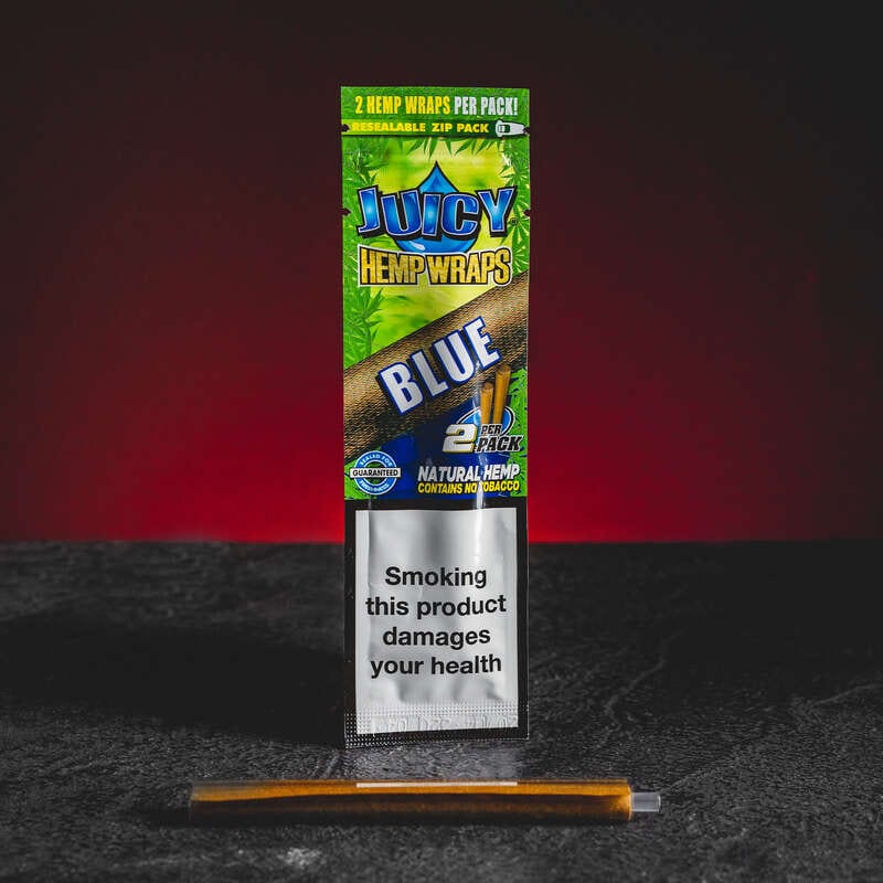 Juicy Hemp Wrap Hanfwickel für Federkiele Pro Packung 2 Stück pro Packung Blaubeerblau