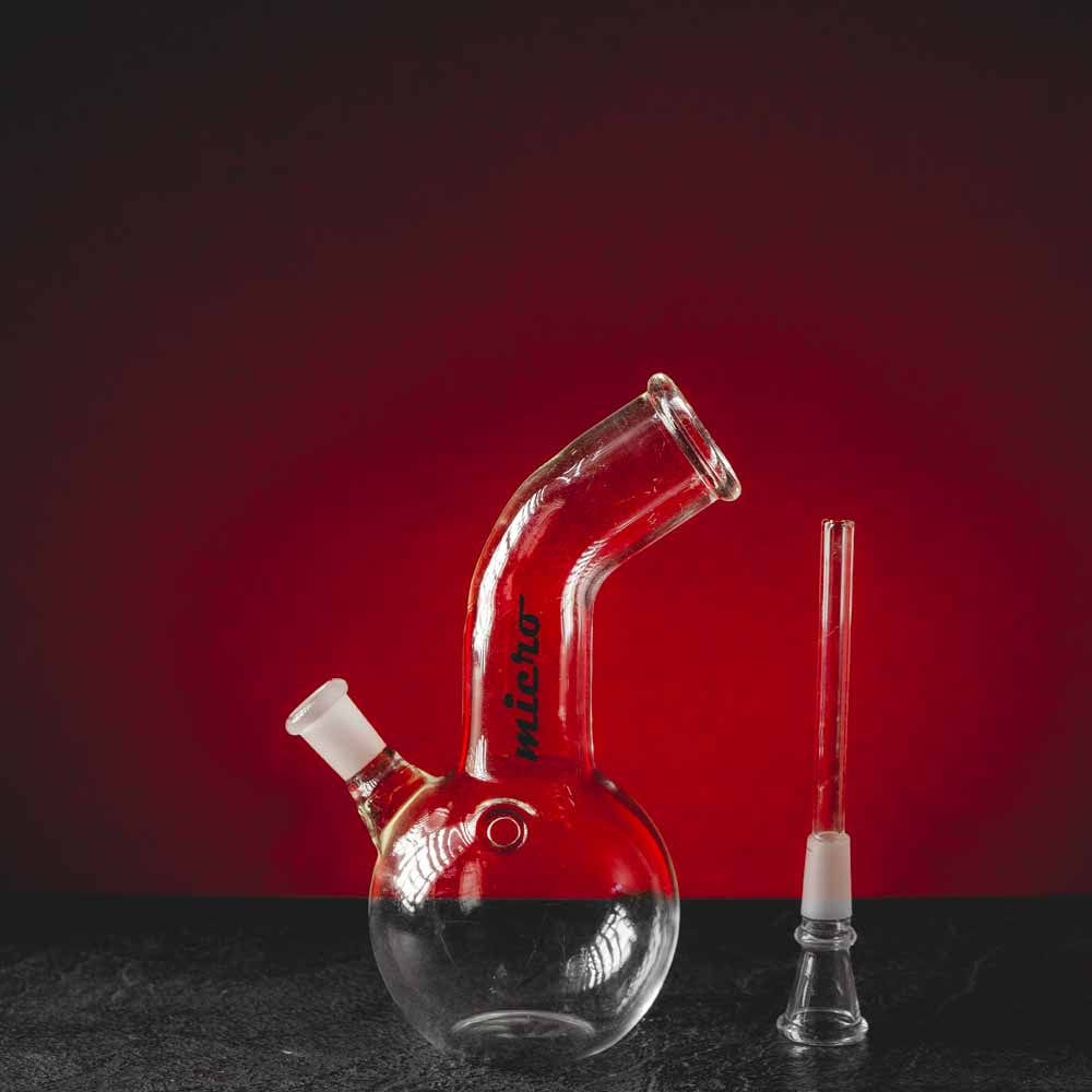 Hochwertige kleine Glasbong Micro 21 cm Kratom World HHC CBD Turbo Chillum