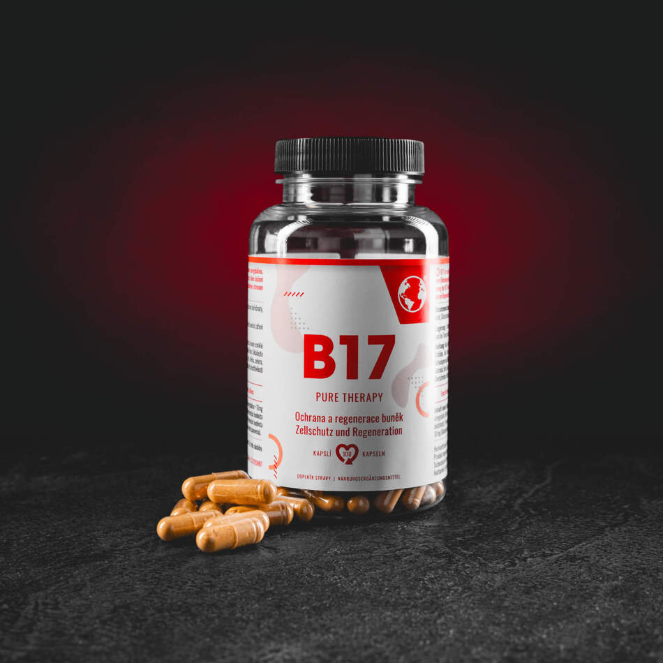 Kratom World B17 Pure Therapy 100 Kapseln – Nahrungsergänzungsmittel mit auf 5 % Amygdalin standardisiertem Aprikosenkernextrakt food supplement with apricot kernel extract standardized to 5% amygdalin complemento alimenticio con extracto de semillas de albaricoque estandarizado al 5 % de amigdalina voedingssupplement met abrikozenpitextract gestandaardiseerd op 5% amygdaline