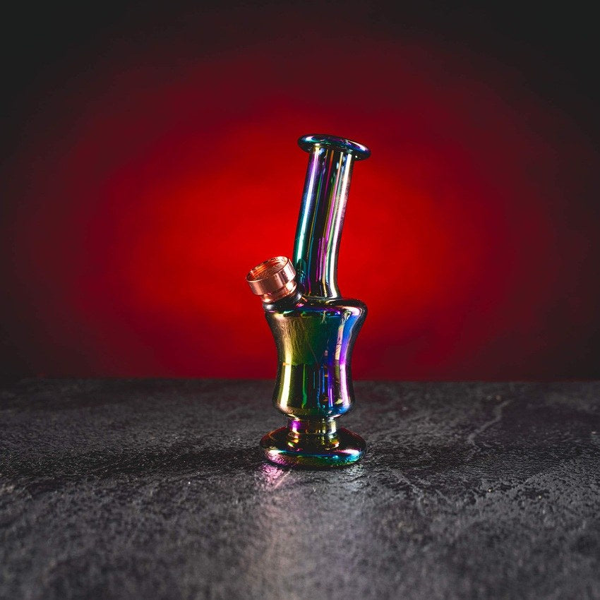 champ high mini glass rainbow, kleiner kompakter bong