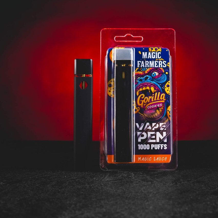 Einweg-Premium-Vape-Pen Gorilla Cookies, inspiriert vom ikonischen Cookies-Geschmack – süß, aromatisch und ausdrucksstark. magic farmers gorilla cookies vape pen einweg vaporizer 1000 puffs kratomworld verkauf