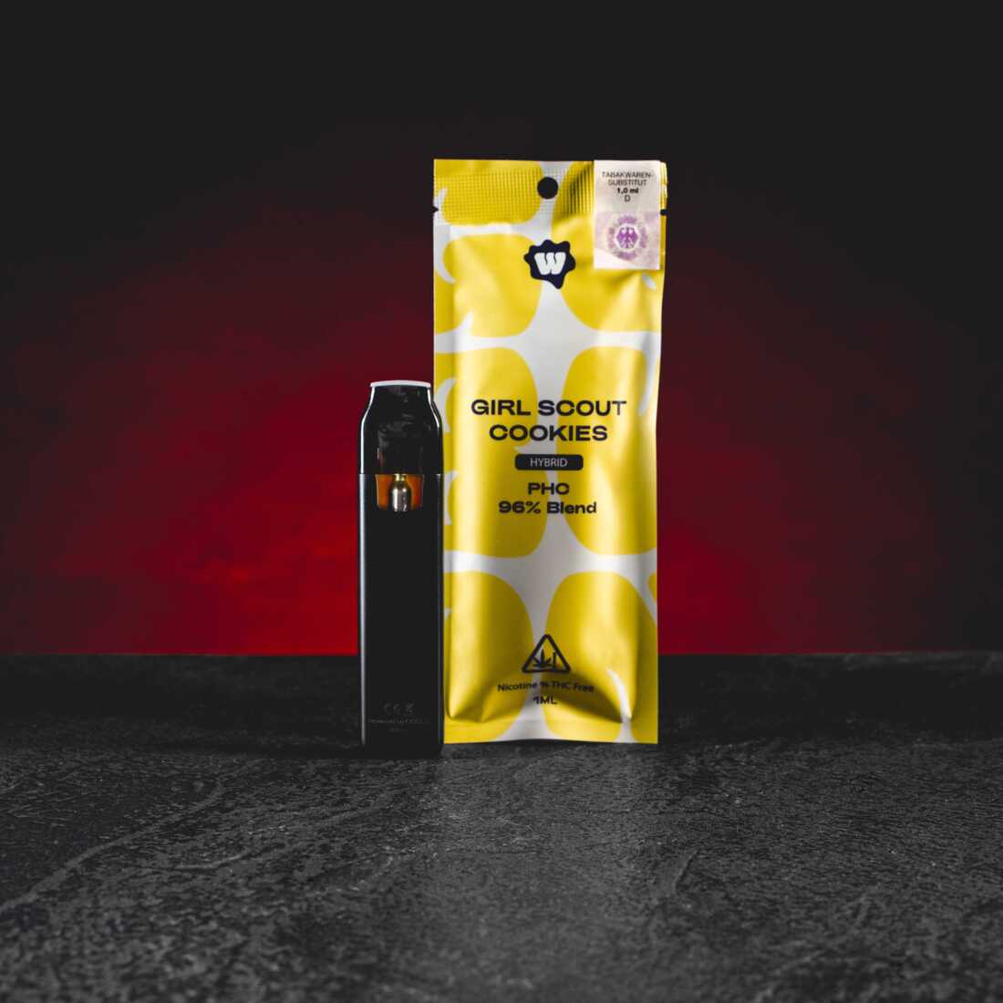 Kratom World PHC Vape 96% 1ml Girl Scout Cookies – Premium PHC Vape mit süßem Keksaroma, cremigen Noten und modernem Sammlerprofil