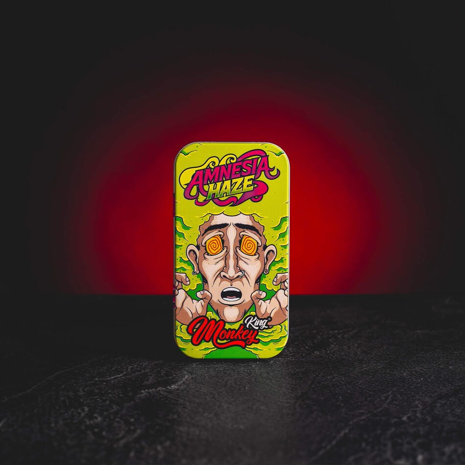 Kratom World Monkey King Box Blechdose Blechdose Metall Metall Kratomworld Verkauf Amnesia Haze