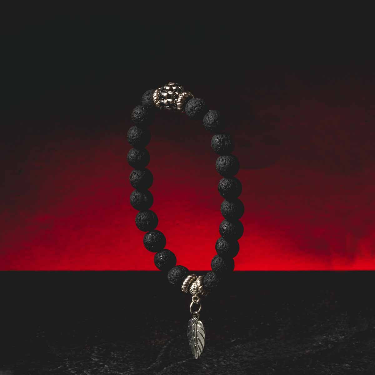 Kratom World Armband Bali Lavasteine ​​Kratomblatt und Kratomsamen Kratom Sale Prag Damen- und Herrenarmband für Paare Detail des Kratomarmbands